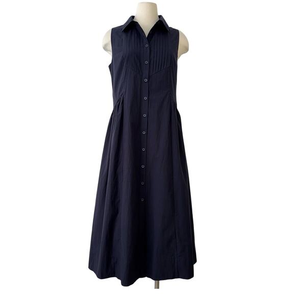 MAYE Corinne Shirt Dress Midi Button-Down in French Navy S NWOT - Picture 1 of 12